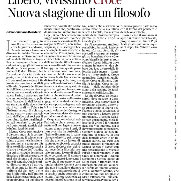 Libero, vivissimo Croce. Nuova stagione di un filosofo