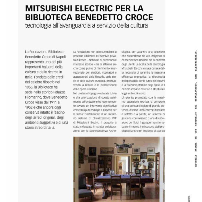 Mitsubishi electric per la Biblioteca Bendetto Croce