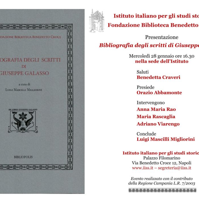 Bibliografia degli scritti di Giuseppe Galasso